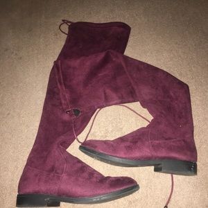 Beautiful thigh high burgundy boots